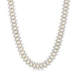 1 CT. T.W. Diamond Spike Link Necklace in Sterling Silver with 14K Gold Plate - 18&quot;