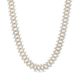 1 CT. T.W. Diamond Spike Link Necklace in Sterling Silver with 14K Gold Plate - 20&quot;