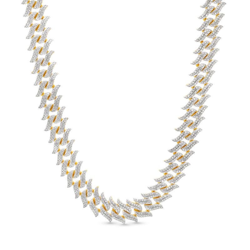 Main Image 1 of 1 CT. T.W. Diamond Spike Link Necklace in Sterling Silver with 14K Gold Plate - 20"