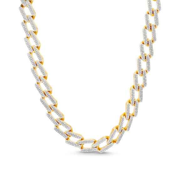 1 CT. T.W. Diamond Double Bar Link Necklace in Sterling Silver with 14K Gold Plate - 18"