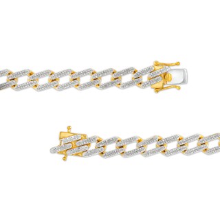 1 CT. T.W. Diamond Double Bar Link Necklace in Sterling Silver with 14K Gold Plate - 18"