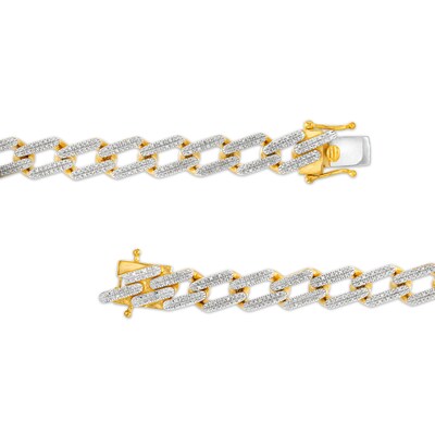 1 CT. T.W. Diamond Double Bar Link Necklace in Sterling Silver with 14K Gold Plate - 18"