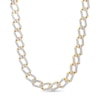 Thumbnail Image 0 of 1 CT. T.W. Diamond Double Bar Link Necklace in Sterling Silver with 14K Gold Plate - 20"
