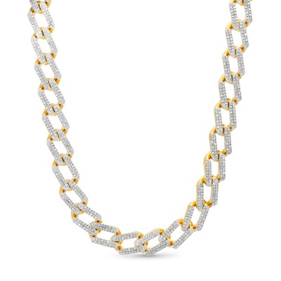 14K Gold Plate 1 CT. T.W. Diamond Double Bar Link Necklace - 20"