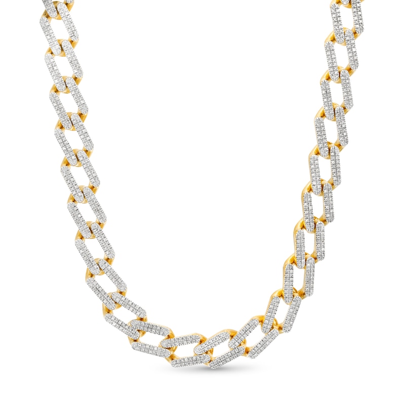 1 CT. T.W. Diamond Double Bar Link Necklace in Sterling Silver with 14K Gold Plate - 20"