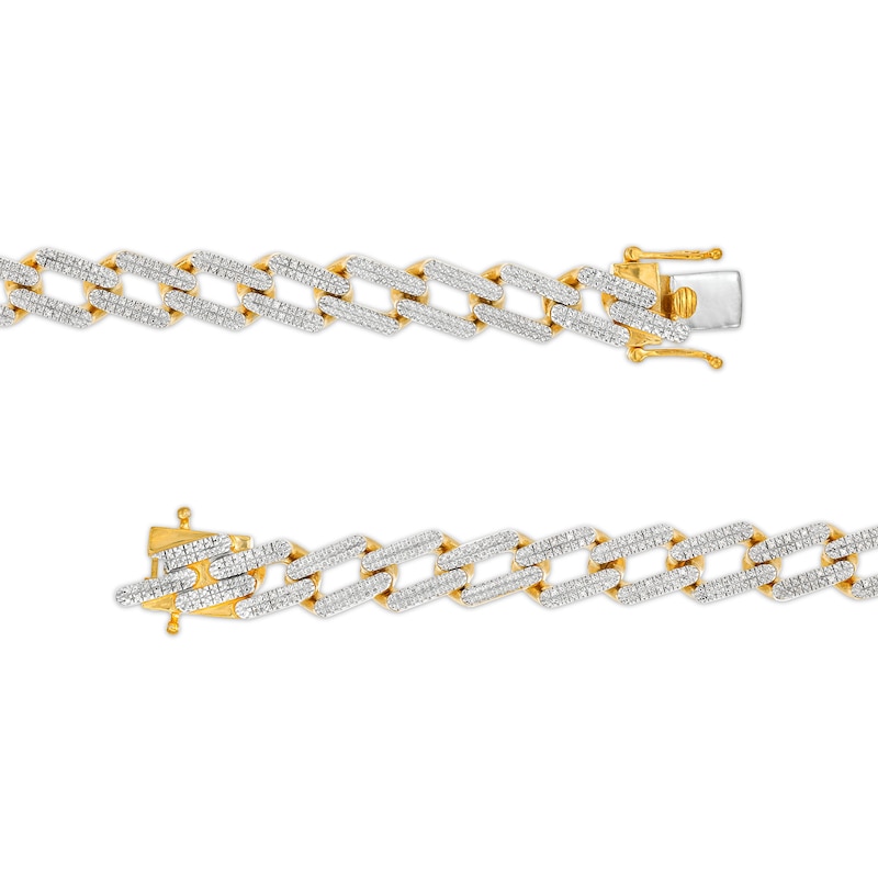 1 CT. T.W. Diamond Double Bar Link Necklace in Sterling Silver with 14K Gold Plate - 20"