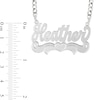 Thumbnail Image 2 of Sterling Silver Beaded Heart Nameplate Curb Chain Necklace - 18"