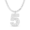 Thumbnail Image 1 of Sterling Silver Single Number Curb Chain Pendant - 18"