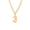 Thumbnail Image 0 of Personalized Single Number Curb Chain Necklace in Sterling Silver with 14K Gold Plate - 18"