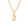 Thumbnail Image 1 of 14K Gold Plated Personalized Single Number Curb Chain Pendant - 18"