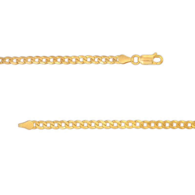 Main Image 2 of 14K Gold Plated Personalized Single Number Curb Chain Pendant - 18"