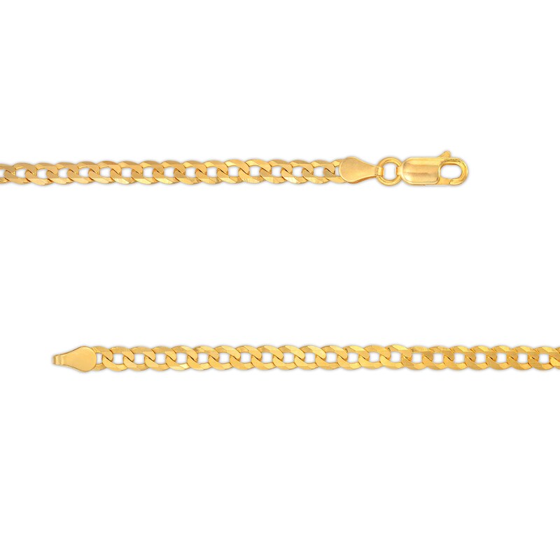 Personalized Single Number Curb Chain Necklace in Sterling Silver with 14K Gold Plate - 18"