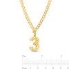 Thumbnail Image 2 of Personalized Single Number Curb Chain Necklace in Sterling Silver with 14K Gold Plate - 18"