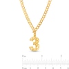 Thumbnail Image 3 of 14K Gold Plated Personalized Single Number Curb Chain Pendant - 18"