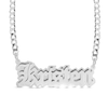Thumbnail Image 1 of Double Plated Gothic Nameplate Curb Chain Necklace in Sterling Silver - 18"