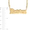 Thumbnail Image 2 of Double Plated Gothic Nameplate Curb Chain Necklace in Sterling Silver with 14K Gold Plate - 18"