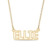 Thumbnail Image 1 of 14K Gold Plated Outlined Name Cable Chain Necklace - 18"