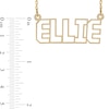 Thumbnail Image 2 of 14K Gold Plated Outlined Name Cable Chain Necklace - 18"