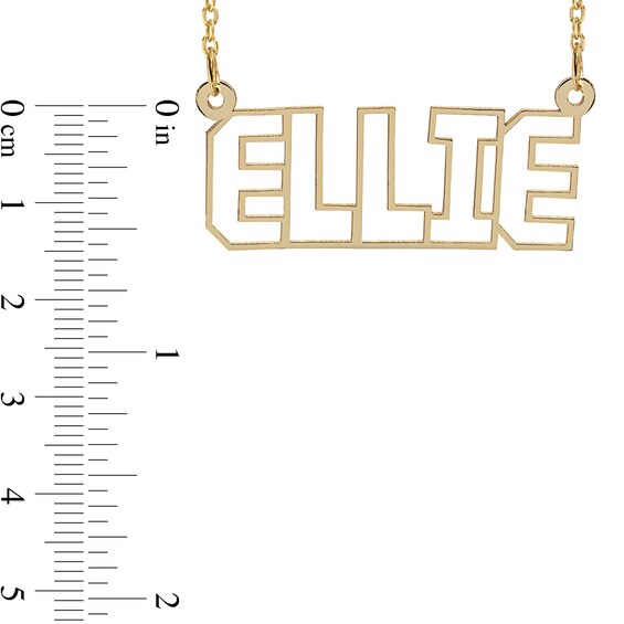 14K Gold Plated Outlined Name Cable Chain Necklace - 18"
