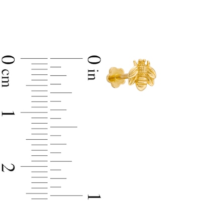14K Gold Bee Stud - 18G 5/16"