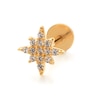 Thumbnail Image 1 of 14K Gold CZ Starburst Stud - 18G 5/16"
