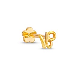 14K Gold Capricorn Zodiac Stud - 18G 5/16"