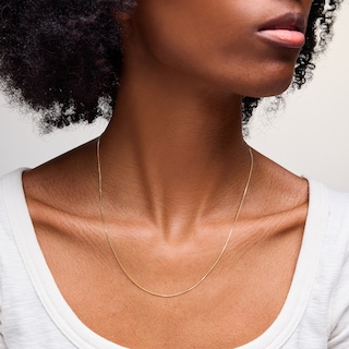 ​​​​​​​10K Solid Gold Square Wheat Chain - 20"