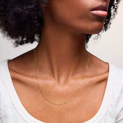 ​​​​​​​10K Solid Gold Square Wheat Chain - 20"