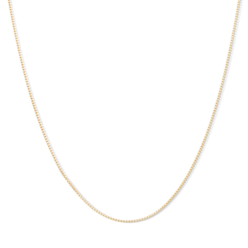Main Image 1 of 10K Solid Gold Box Chain - 18″