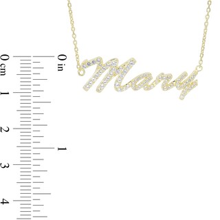 14K Gold Plated Simulated Sapphire Personalized Name Cable Chain Necklace - 18"