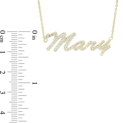 14K Gold Plated Simulated Sapphire Personalized Name Cable Chain Necklace - 18"