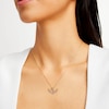 Thumbnail Image 1 of 10K Solid Gold Double Heart with Wings Two-Tone Necklace Charm
