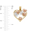 Thumbnail Image 3 of 10K Solid Gold CZ Butterfly Heart Tri-Tone Necklace Charm