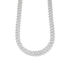 Thumbnail Image 0 of Sterling Silver CZ Baguette Curb Chain Necklace