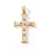 Thumbnail Image 1 of 10K Hollow Gold Cross Tri-Tone Necklace Charm