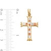 Thumbnail Image 4 of 10K Hollow Gold Cross Tri-Tone Necklace Charm