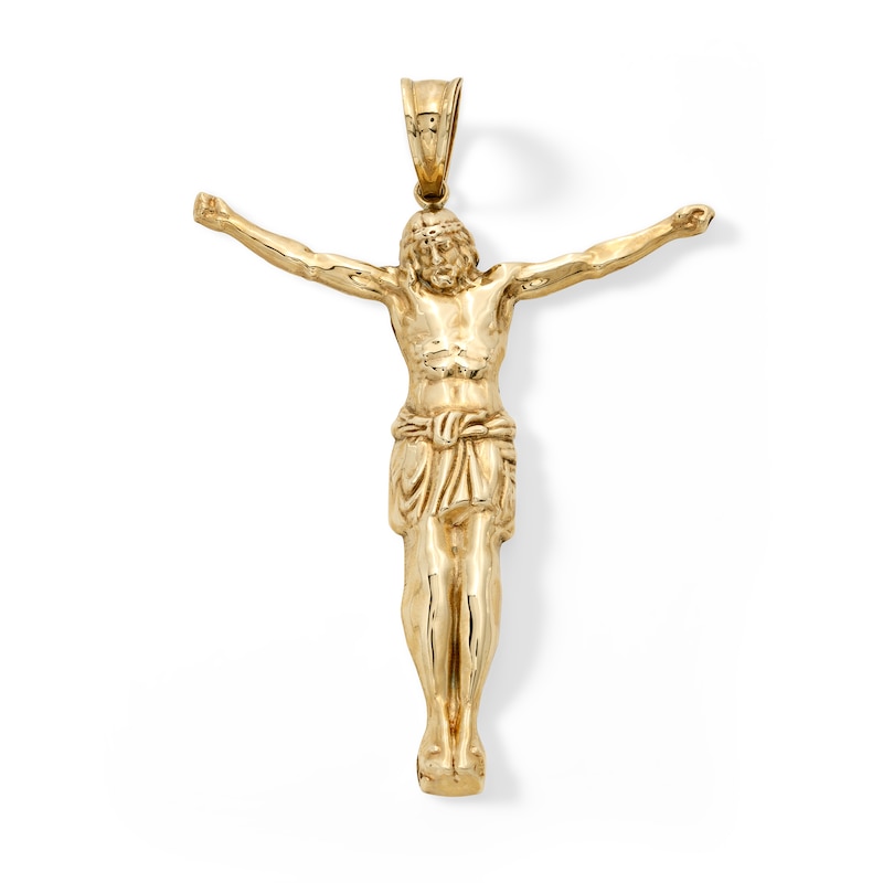 Main Image 1 of 10K Solid Gold Jesus Necklace Charm