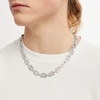 Thumbnail Image 1 of Sterling Silver CZ Round and Baquette Link Necklace