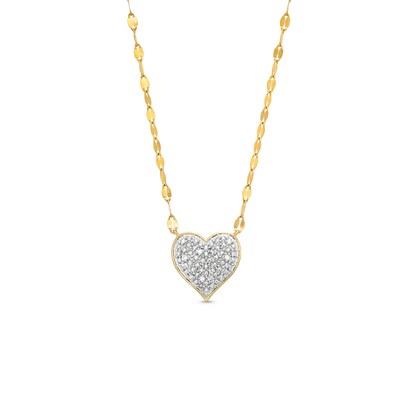 10K Solid Gold 1/10 CT. T.W. Diamond Heat Forzentina Pendant - 17" + 1"