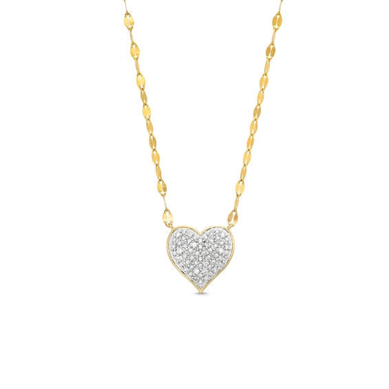 10K Solid Gold 1/10 CT. T.W. Diamond Heat Forzentina Pendant - 17" + 1"