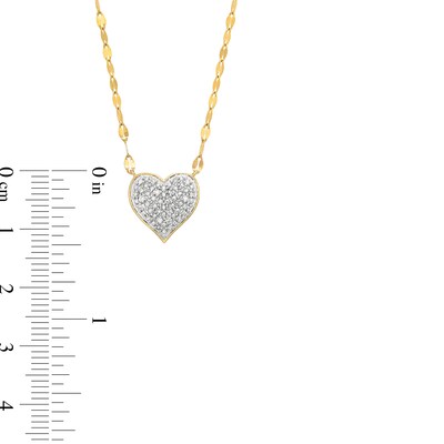 10K Solid Gold 1/10 CT. T.W. Diamond Heat Forzentina Pendant - 17" + 1"