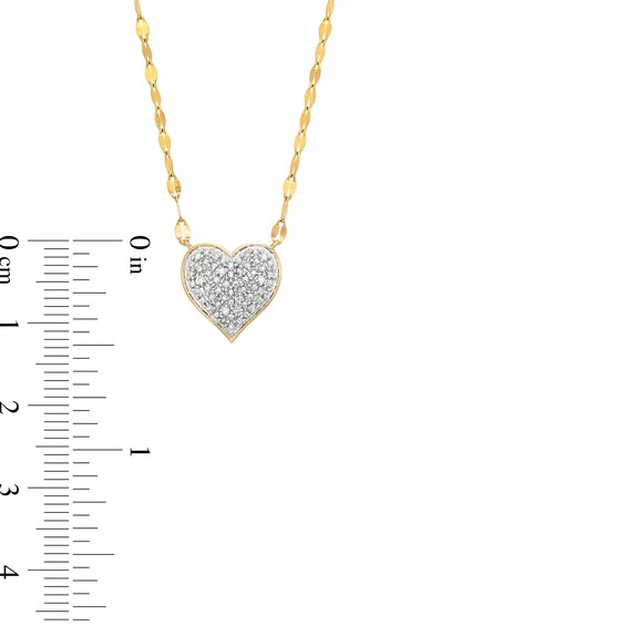 10K Solid Gold 1/10 CT. T.W. Diamond Heat Forzentina Pendant - 17" + 1"
