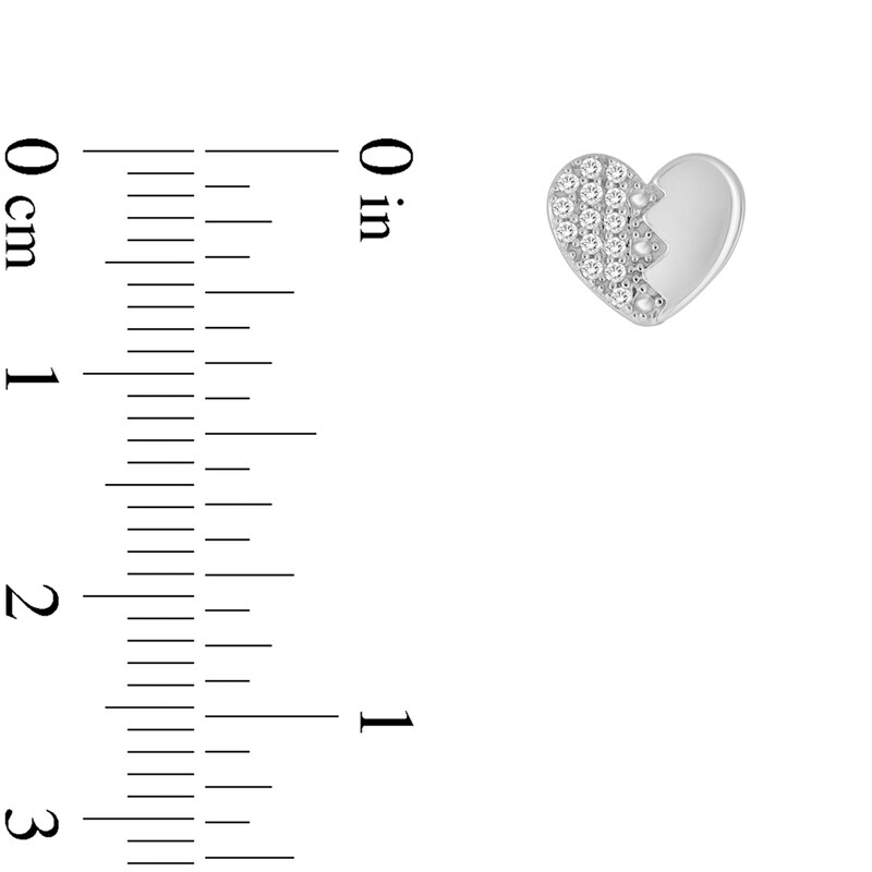 ​​​​​​​​​​​​​​​​​​​​​1/10 CT. T.W. Diamond Broken Heart Earrings in Sterling Silver