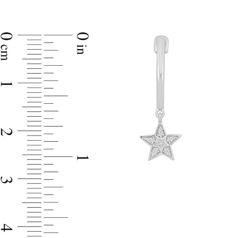 ​​​​​​​​​​​​​​​​​​​​​1/20 CT. T.W. Diamond Star Huggie Hoop Earrings in Sterling Silver