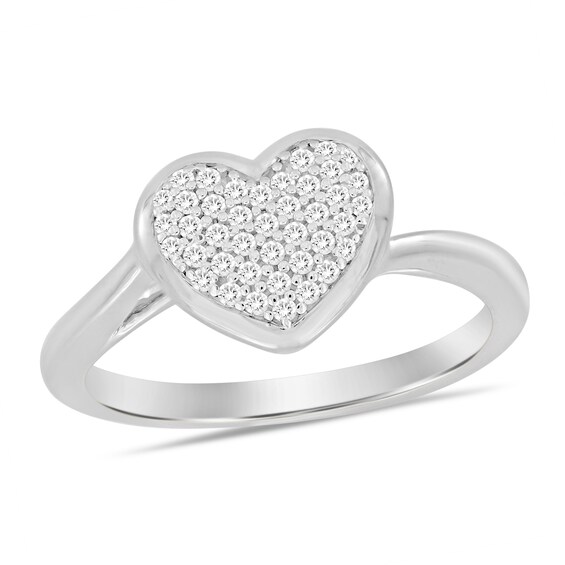 ​​​​​​​​​​​​​​​​​​​​​1/6 CT. T.W. Diamond Heart Ring in Sterling Silver