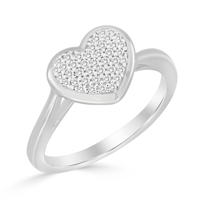​​​​​​​​​​​​​​​​​​​​​1/6 CT. T.W. Diamond Heart Ring in Sterling Silver