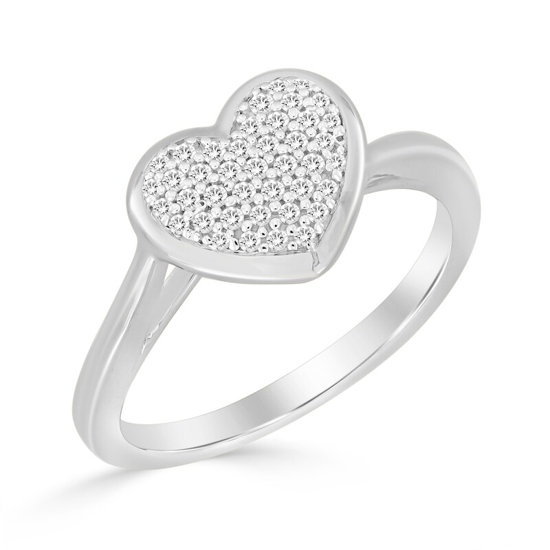 ​​​​​​​​​​​​​​​​​​​​​1/6 CT. T.W. Diamond Heart Ring in Sterling Silver