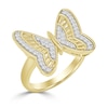 Thumbnail Image 2 of 14K Gold Plated 1/10 CT. T.W. Diamond Butterfly Ring