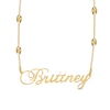 Thumbnail Image 1 of Cursive Nameplate Saturn Chain Necklace in Sterling Silver with 14K Gold Plate - 18"