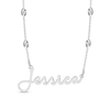 Thumbnail Image 1 of Script Nameplate Saturn Chain Necklace in Sterling Silver - 18"